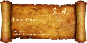 Korn Anna névjegykártya