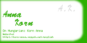 anna korn business card